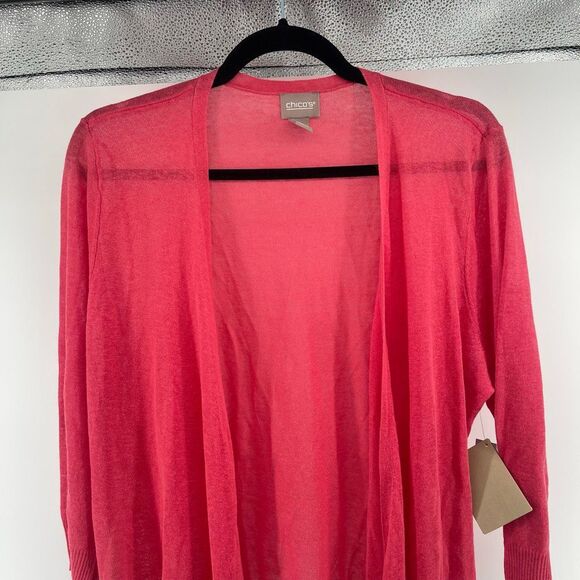 Chico’s Yelena Convertible Open Front Tie Cardigan Sweater Size 2, Large, NWT - Picture 3 of 11